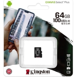 Карта памяти microSDHC 64 ГБ Kingston Canvas Select Plus (SDCS2/64GBSP)