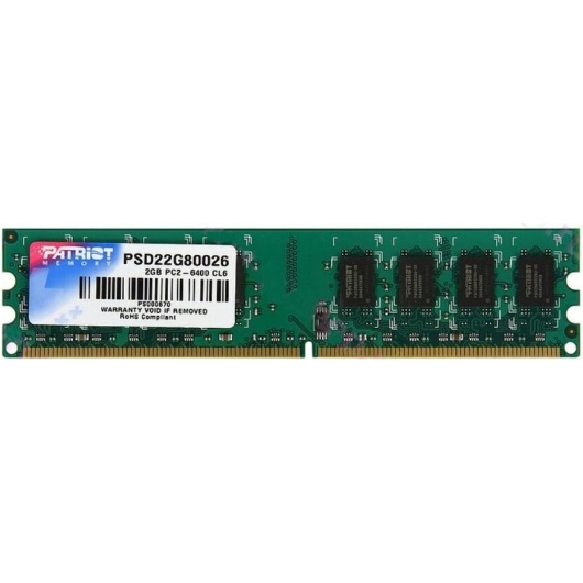 Оперативная память DDR2 2Gb 800MHz Patriot PSD22G80026 RTL PC2-6400 CL6 DIMM 240-pin 1.8В