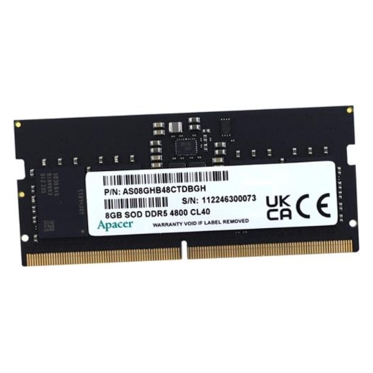 ОЗУ Apacer AS08GHB48CTDBGH/FS.08G2A.RTH DDR5 8GB 4800MHz SO-DIMM (PC5-38400) CL40 1.1V (Retail) 1024*16