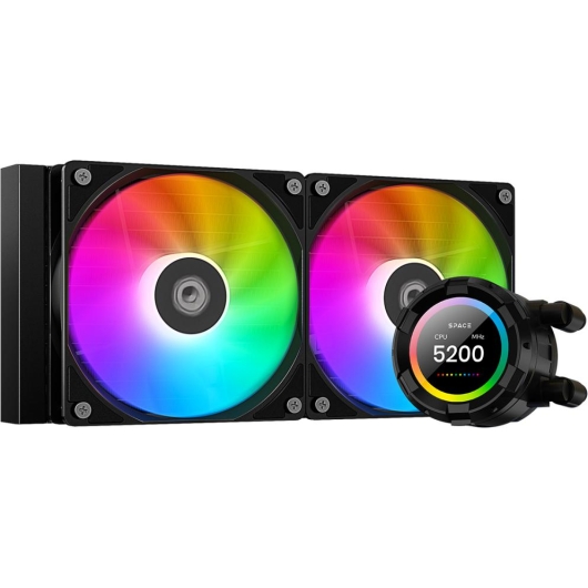 СВО ID-COOLING SL240 XE LGA20XX/1700/1200/115X/AM5/AM4 (TDP 3000W, PWM, LCD Display, Dual ARGB Fan 120mm) RET