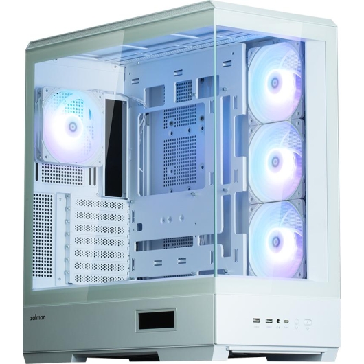 Корпус ZALMAN P50 DS White, без БП, боковое окно (закаленное стекло), белый, ATX