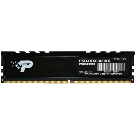 ОЗУ Patriot Signature Premium PSP58G480041H1 DDR5 8GB 4800MHz RTL PC5-38400 CL40 DIMM 288-pin 1.1В single rank с радиатором Ret