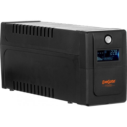 ИБП ExeGate EP285568RUS Power Smart ULB-650.LCD.AVR.EURO (650VA/360W, LCD, AVR, 2 евророзетки, Black)