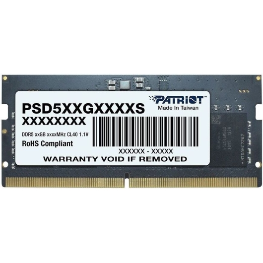 ОЗУ Patriot CL40 (PSD516G480081S) DDR5 16Gb 4800MHz RTL PC5-38400SO-DIMM 260-pin 1.1В dual rank