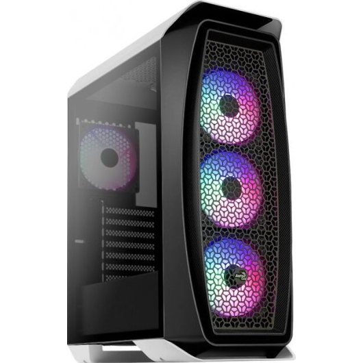 Корпус Aerocool One One Frost-G-WT-v1 (2xUSB, 2xAudio, 4x120 мм FAN, прозрачная стенка-закаленное стекло, ATX, без БП)