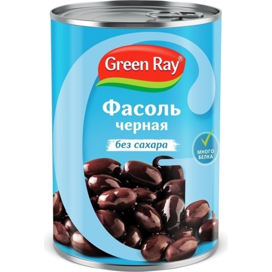 Фасоль черная натуральная Green Ray 425 г (4607034021498)