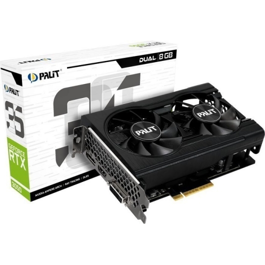 Видеокарта nVidia RTX 3050 Palit GeForce RTX 3050 Dual 8GB (NE63050018P1-1070D)